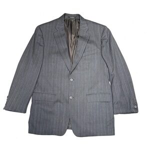 John Varvatos Blazer Jacket Mens 42R Gray Pinstripe Smart Formal Single Breasted